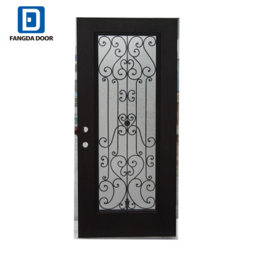 Fangda premium safety door designs with wrought iron door